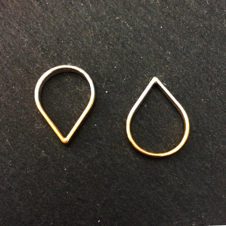 Silver and Plated Gold Topsy Turvy Studs
