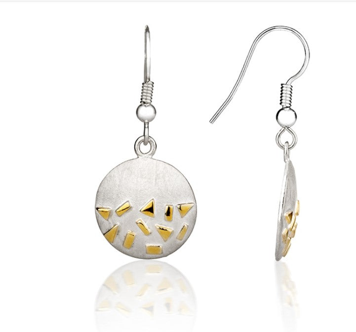 Silver and vermeil gold Confetti drop earrings