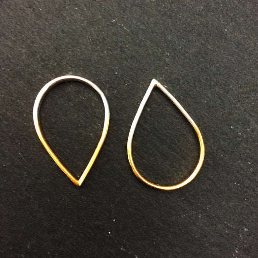 Silver and Plated Gold Topsy Turvy Studs