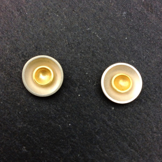 Target Studs Vermeil Gold on Silver