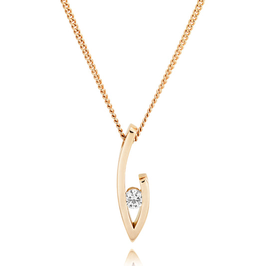 Rose gold and diamond contemporary jewellery