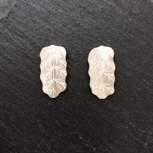 Frond Silver Studs