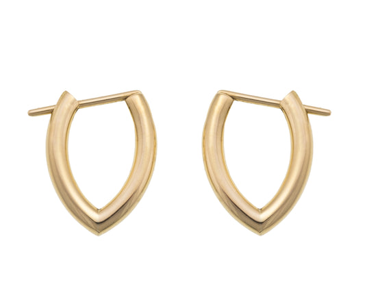 Designer small hoop earrings 18ct gold