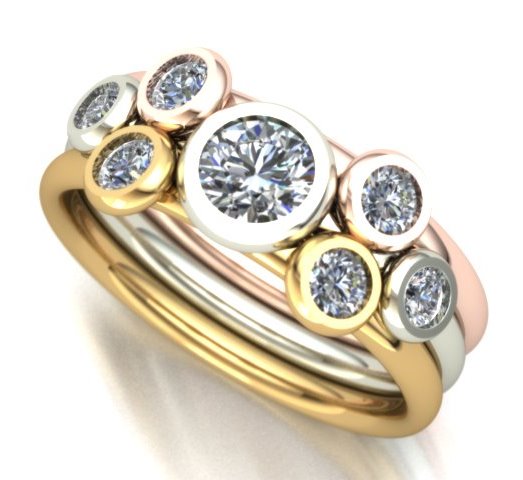 18ct gold stacking engagement ring