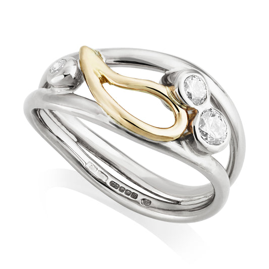 18ct white gold unusual diamond engagement ring 